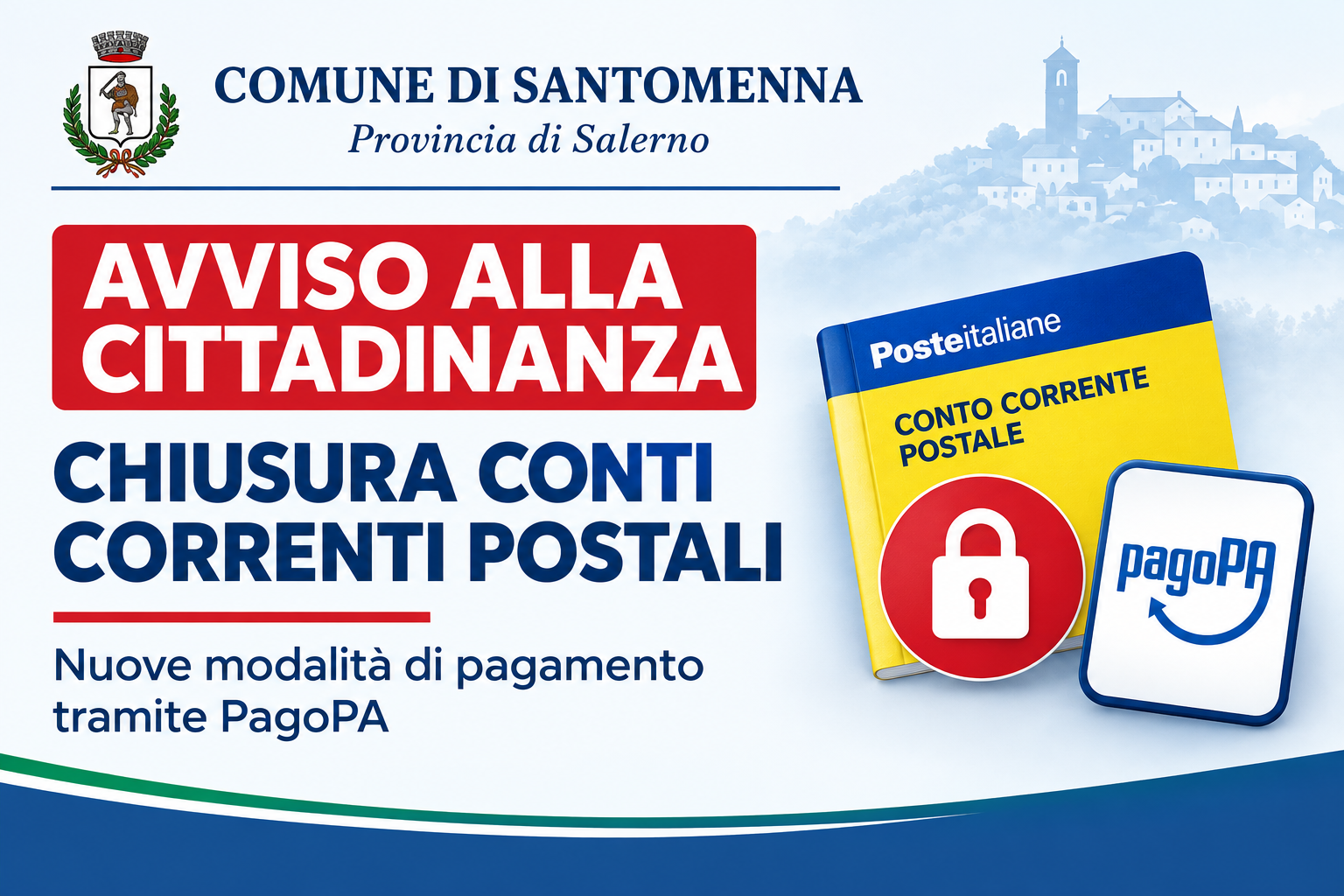 AVVISO ALLA CITTADINANZA CHIUSURA CONTI CORRENTI POSTALI